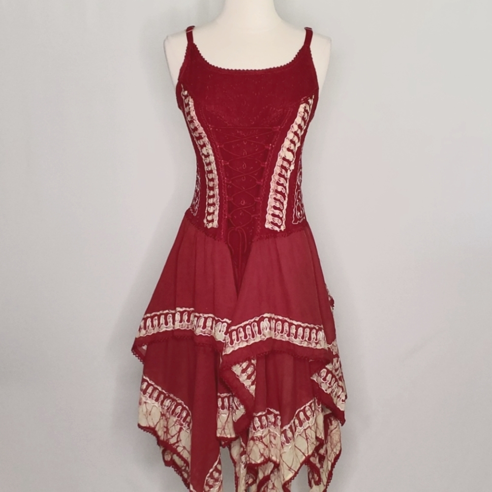 Boho Hippie Fairy Advanced Apparel Flair Layered Dress Free Suze